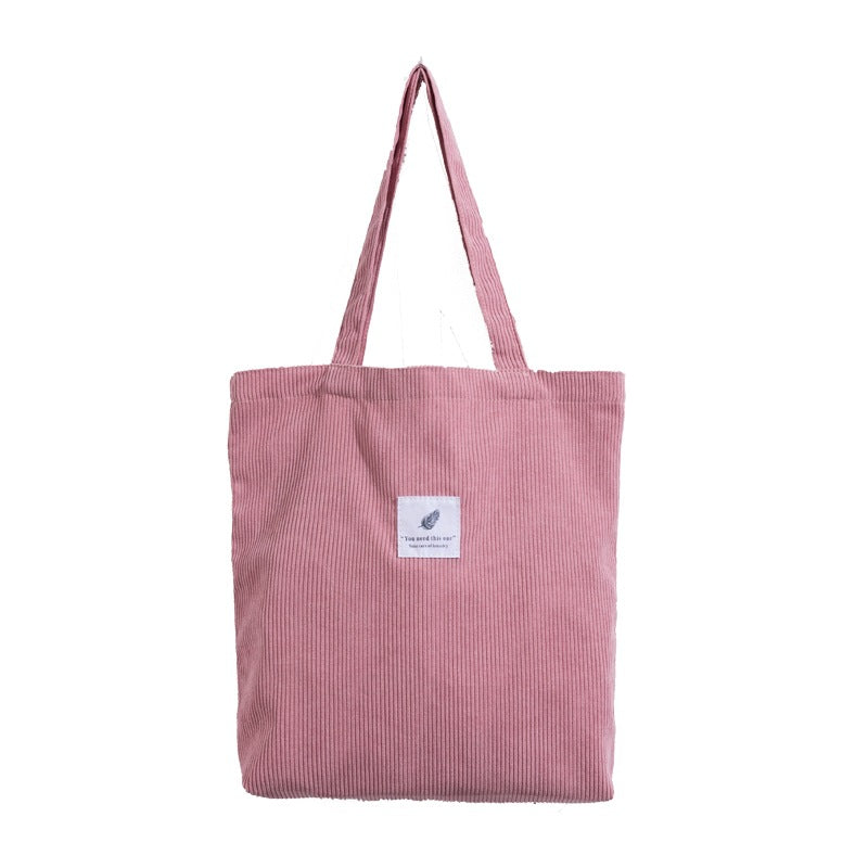 Leisure Shopping Corduroy One-shoulder Baita Student Handbag