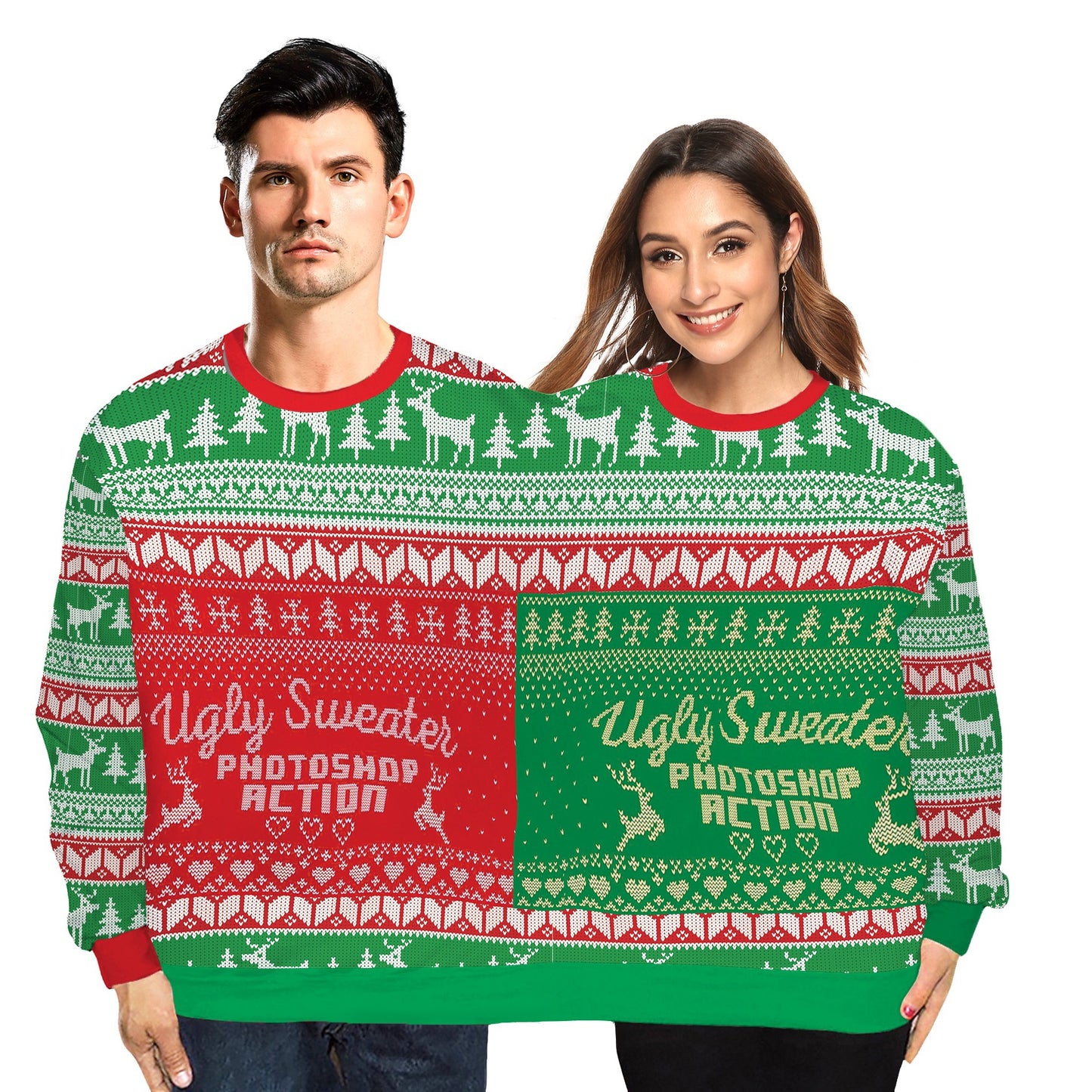 Digital Print Loose Crew Neck Long Sleeve Top