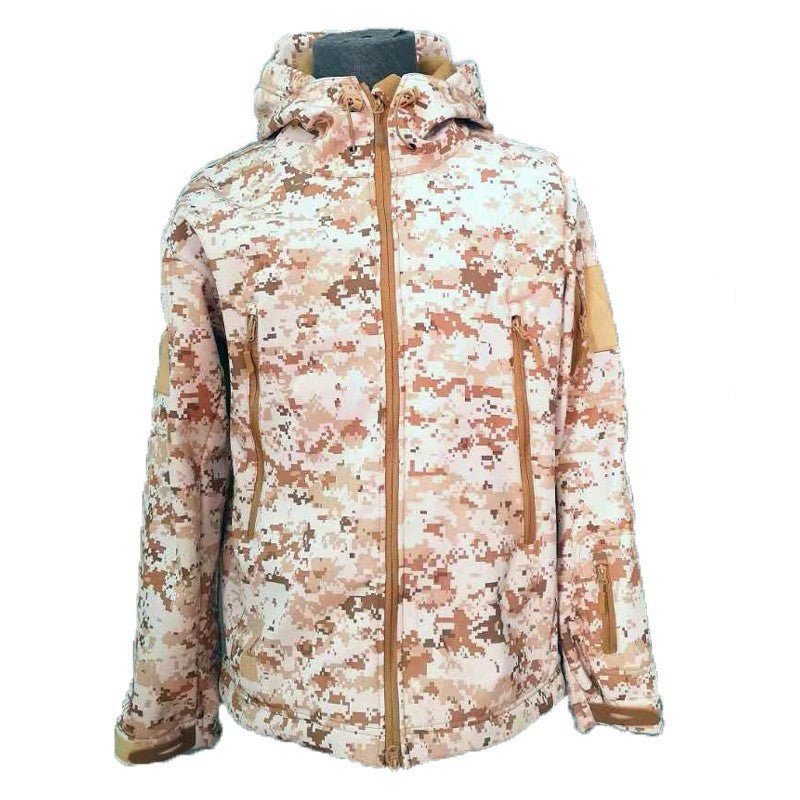 Thin Section Sharkskin Sports Soft Shell Waterproof Three-in-one Men's Warm Rushing Jacket