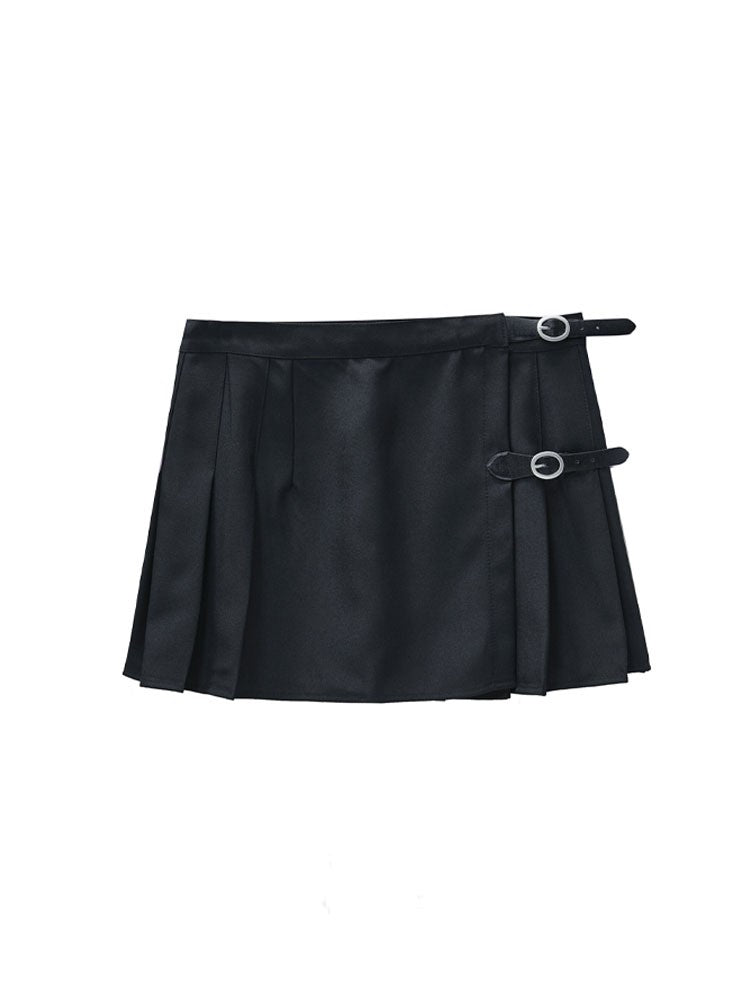 American Pleated Skirt Bm Half Body High Waisted Plaid Short Skirt