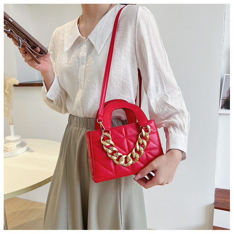 Fashion Rhombus Chain Handheld Small Square Bag
