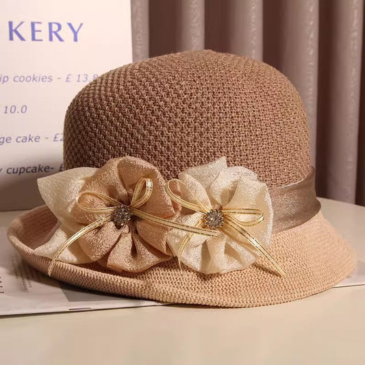 Kvinders Sommer Retro Britisk Sød Blomster Bøllehat