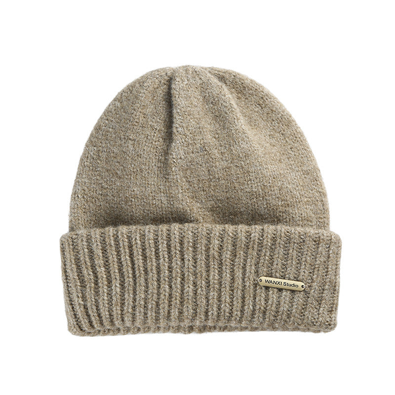 Woolen Cap Thermal Wool Letter Pullover Knitted Hat