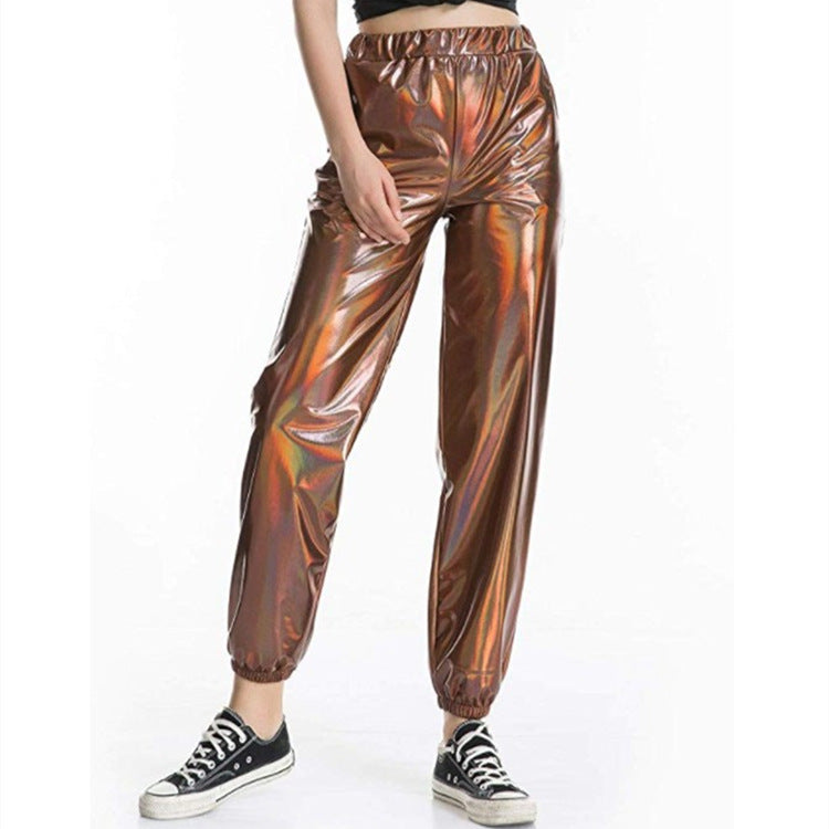 Fashion Casual Colorful Solid Color High-elastic Women's Trousers
