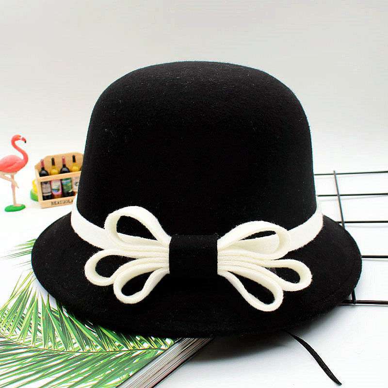 Retro Black And White Flower Fashion Hat Casual