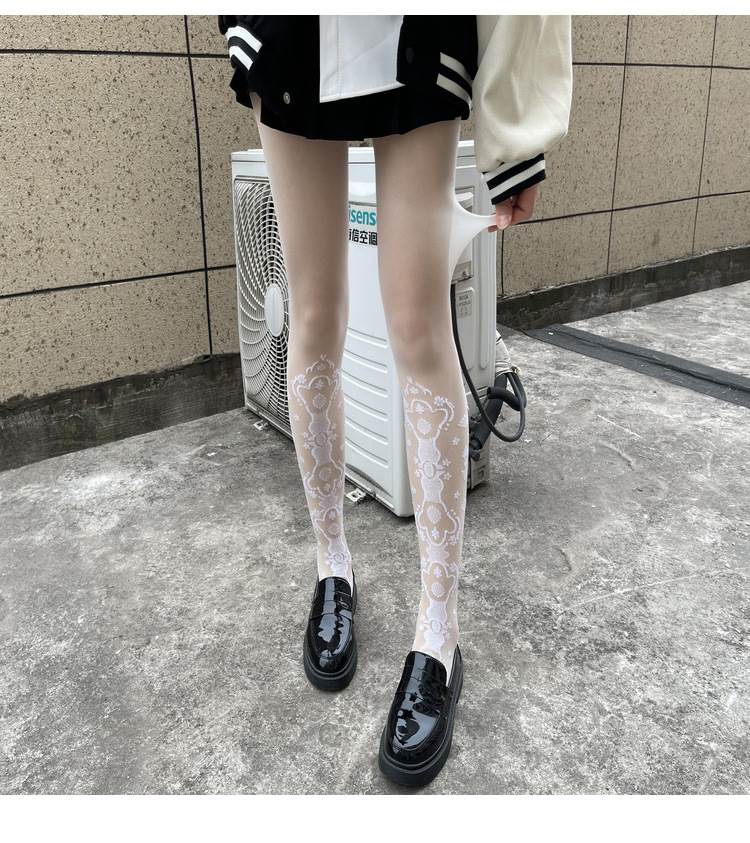 Elegant Hollow Out Flower Pantyhose   15D