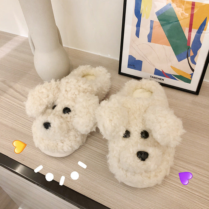 Female Winter Cartoon Cute Plush Cotton Slippers