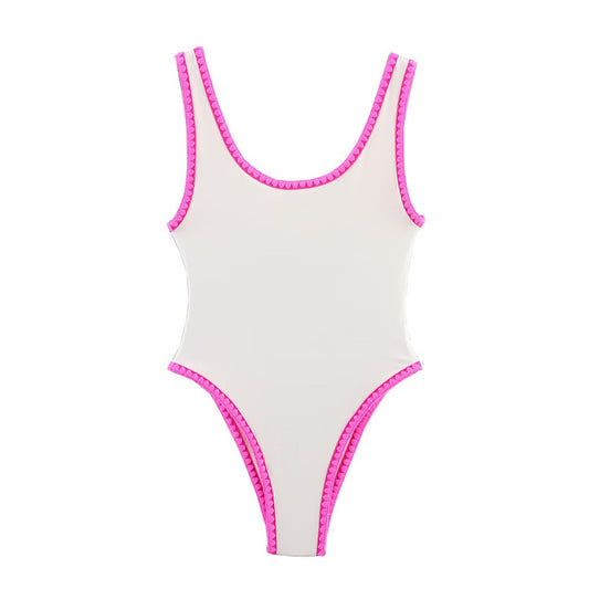 Season Simple Sexy Contrast Color Slim Fit One-piece Swimsuit