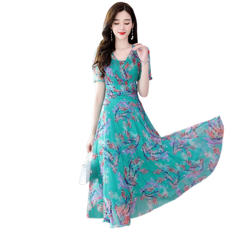Long Slimming Chiffon Dress