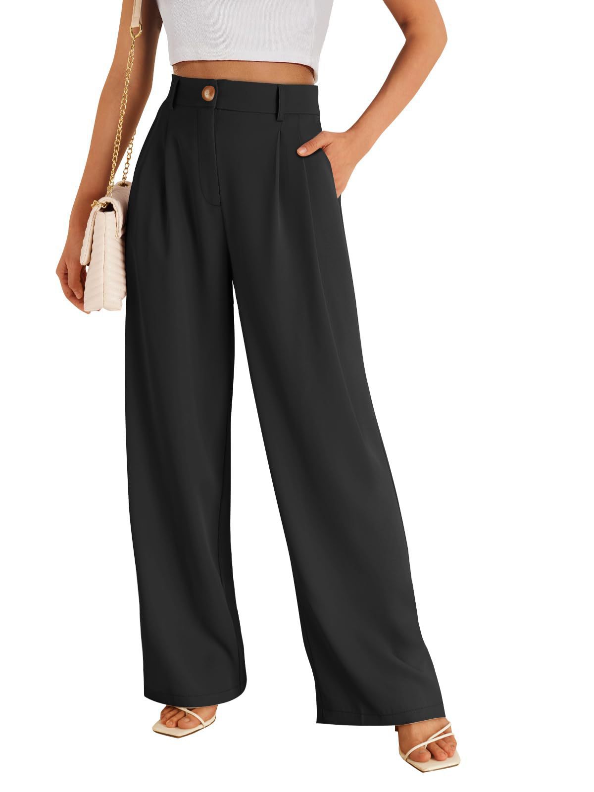 Women's Pocket High Waist Straight All-matching Casual Zipper