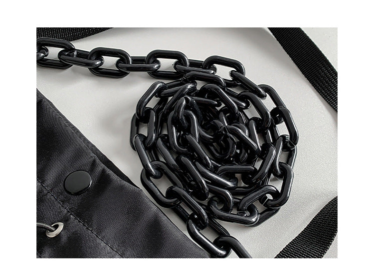 Glove-shaped Black Drawstring Pleated Female Bag