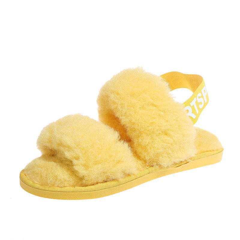 New trendy fashion two-wear cotton slippers with velvet to keep warm