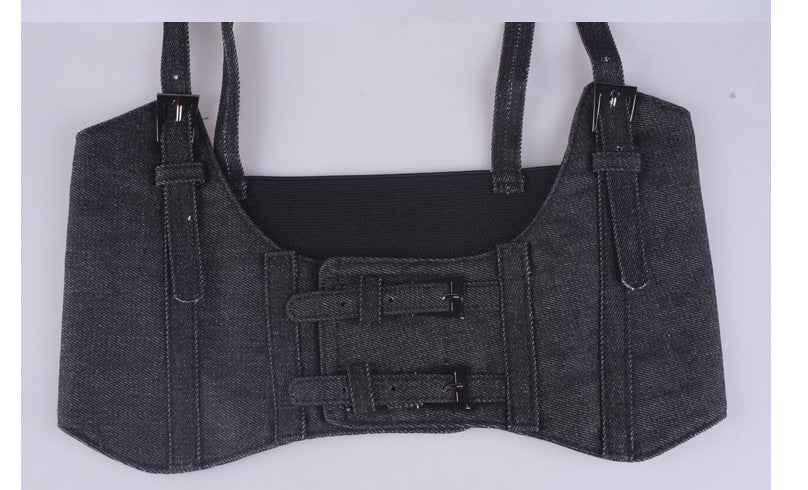 Women's sling, extra-wide belt, waistcoat style elastic elastic strap waist seal