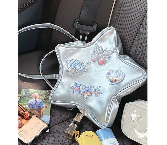 Laser XINGX Five-pointed Star Shiny Letter Love Messenger Bag