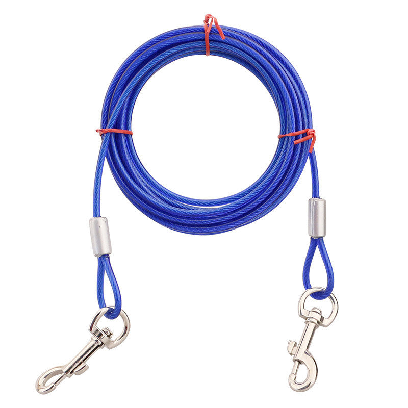 Hand Holding Rope Iron Chain Double-headed One For Two Dog Leash