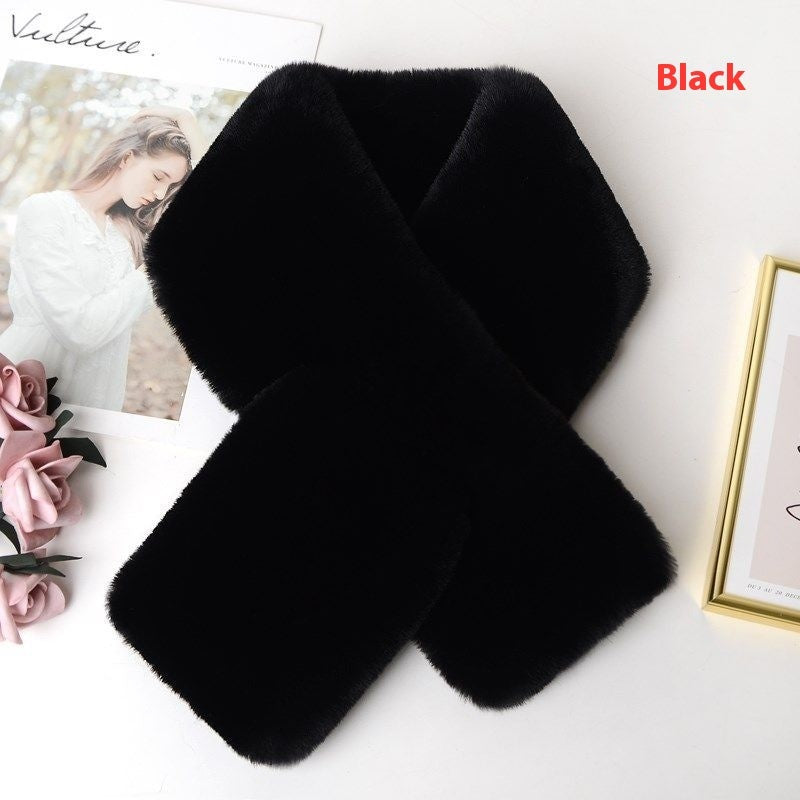 Plush Scarf Artificial Rex Rabbit Fur Thick Warm