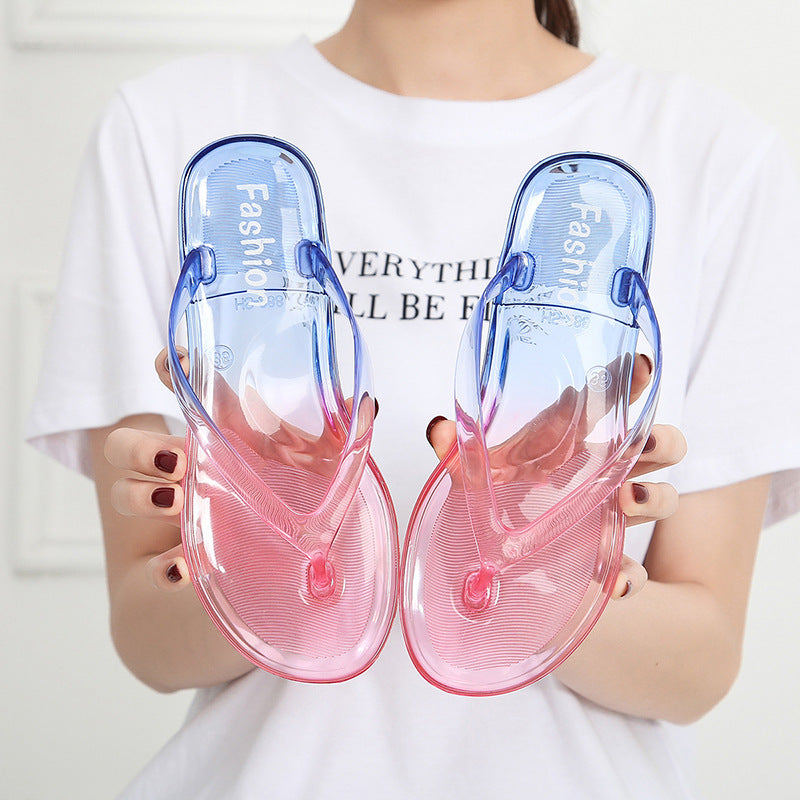 Tofarvede dame sommersandaler med ny gradientfarve