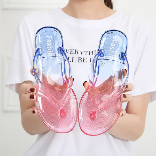 Tofarvede dame sommersandaler med ny gradientfarve