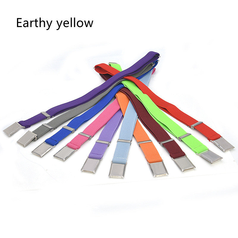 Boys And Girls Elastic Band Monochrome Pants Belt