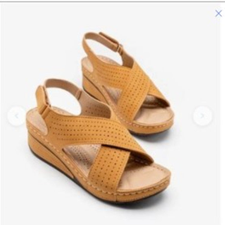 Car Stitching Breathable Velcro Hollowed Out Mom's Shoes