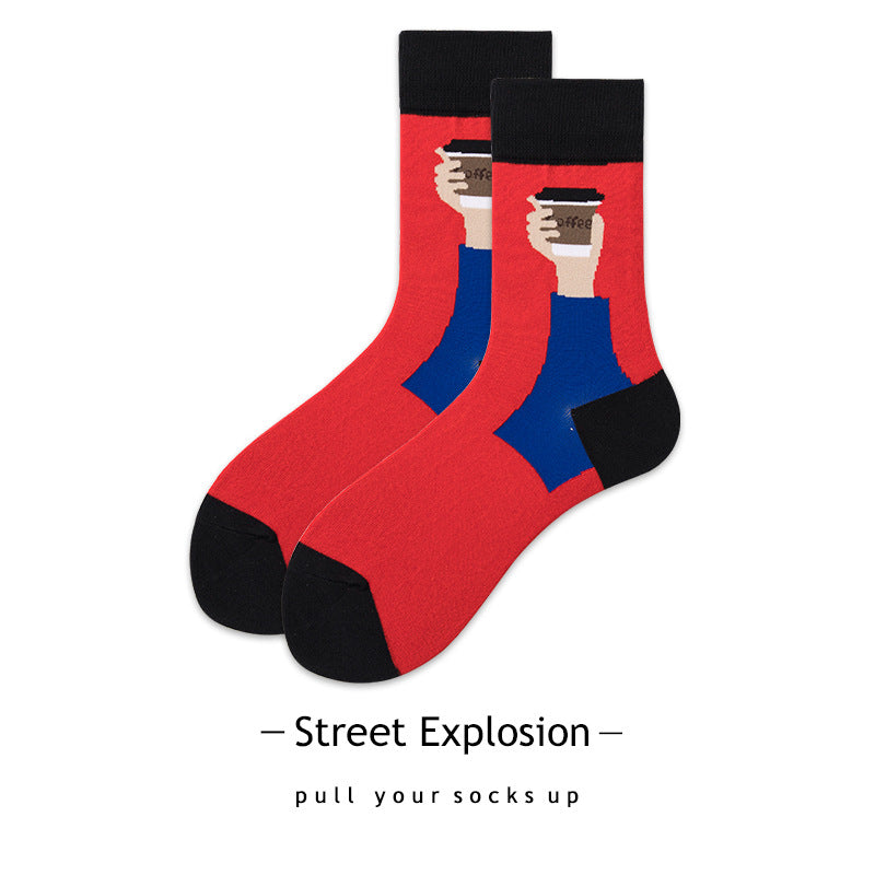 Cartoon Jacquard Sports Skate Socks