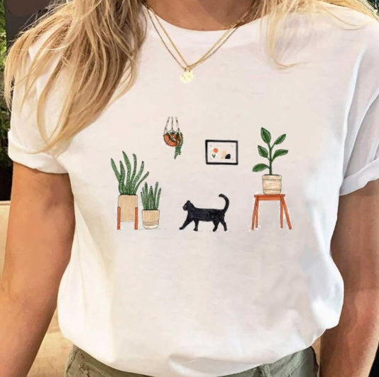 Street Hip Hop Women's Plus Size Short Sleeved T Shirt