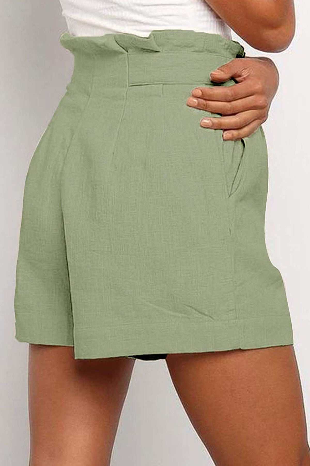 Loose cotton and linen wide-leg pants