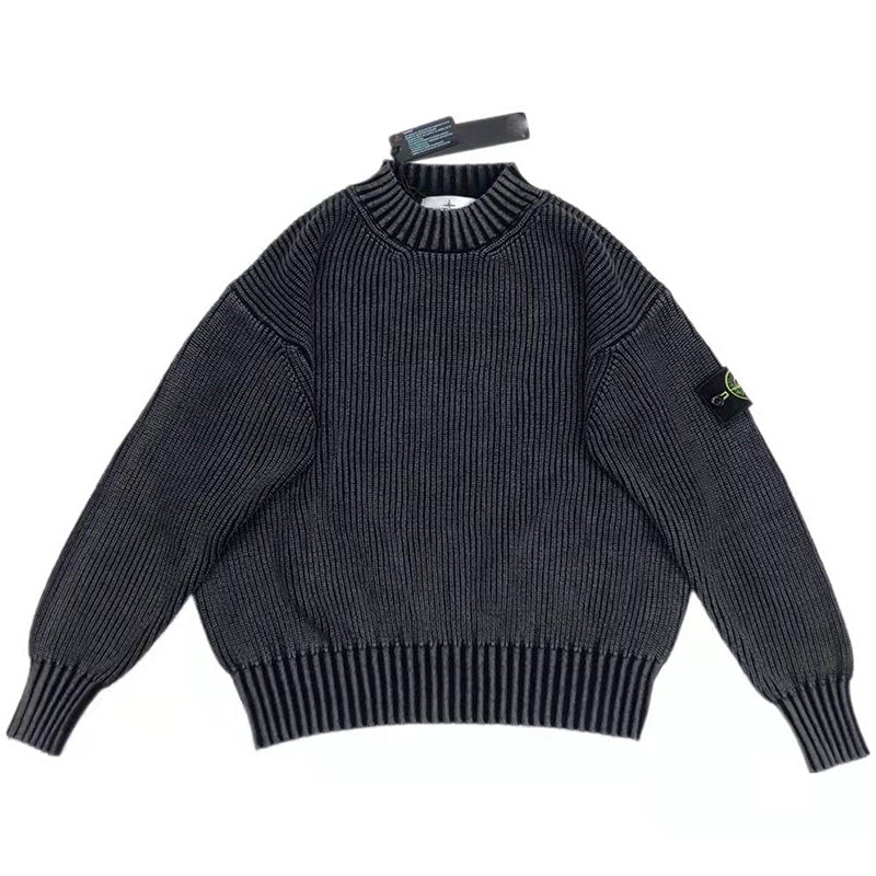 Heavy Industry Tie-Dye Pullover Round Neck Thickened Men's Sweater