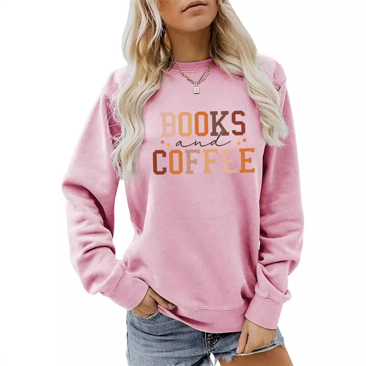 European And American Round Neck Sweater Women's Printing Stylish All-matching