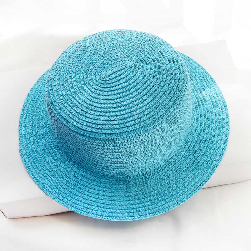 Flat Top Hat Foldable Simple Beach Korean Version Casual Travel Straw