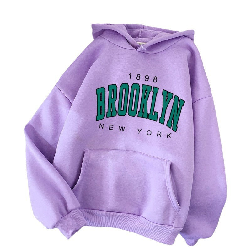 Women's Printed Couple Pullover Sweatshirt Loose