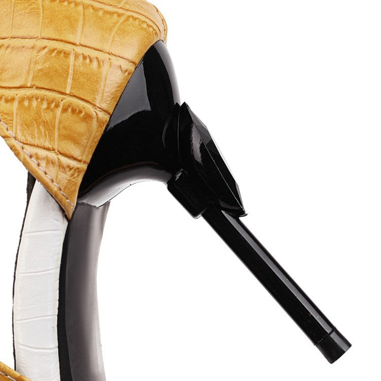 Pointed toe color matching sexy women's shoes