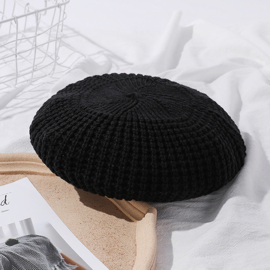 Popular Macaron Color Knit Beret Hat Women