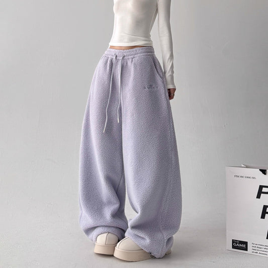 Womens Casual Loose-fitting Warm Extended-length Pants