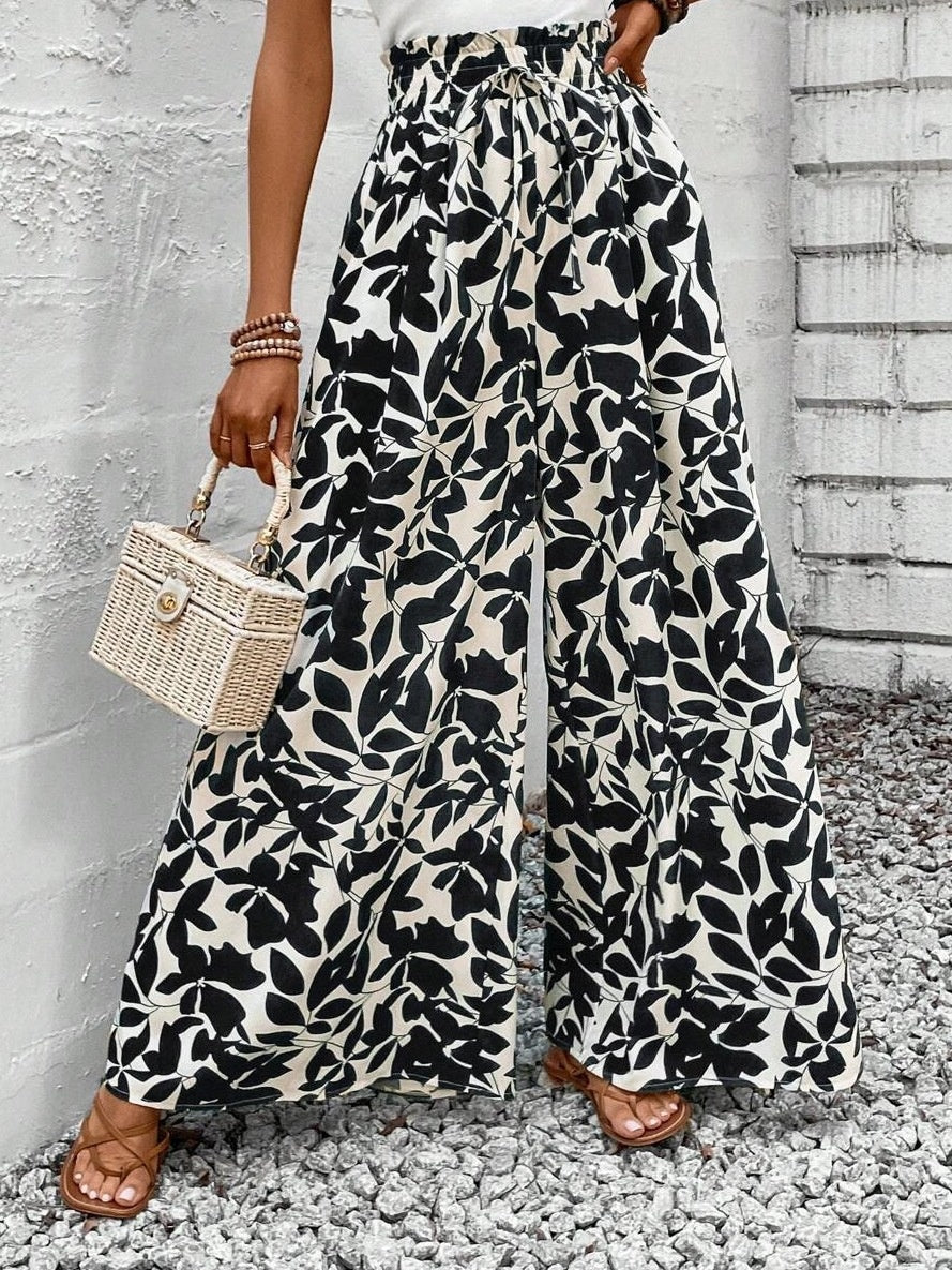 New Waist-tight Summer Long Draping Effect Long Culottes For Women