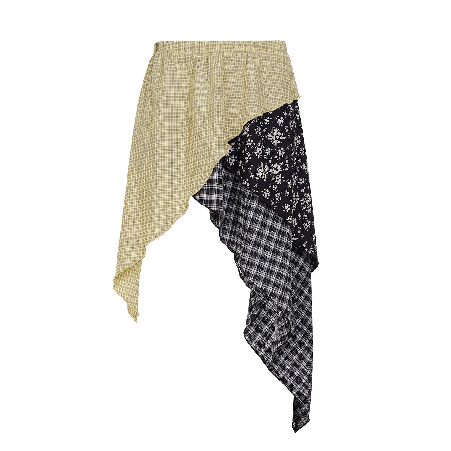 Niche Affald Jord Vind Gade Uregelmæssig Plaid Blomster Slankenede Nederdel
