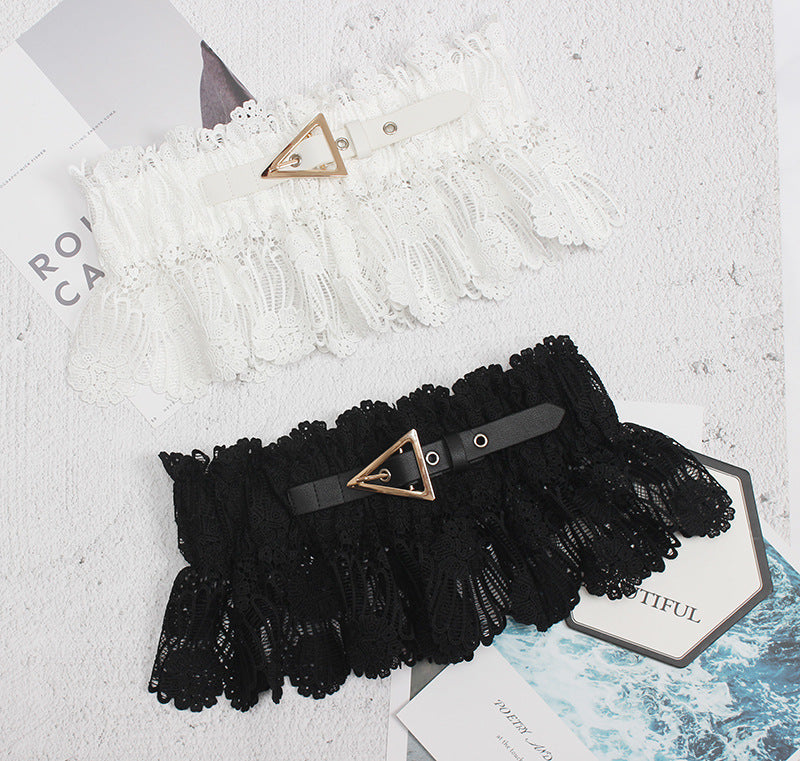 Lace Lace-up Waist Belt Waistband Women's Wide Band Skirt Lining