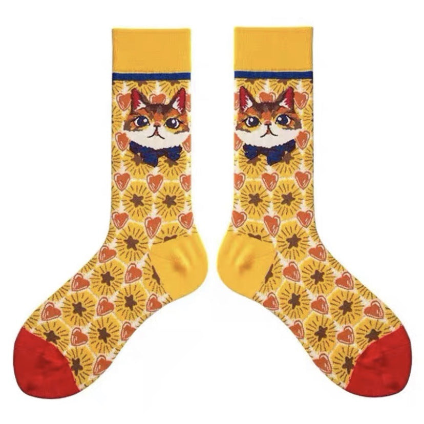 Personalized Tube Fashion Cute Illustration Pile Pile Of Socks