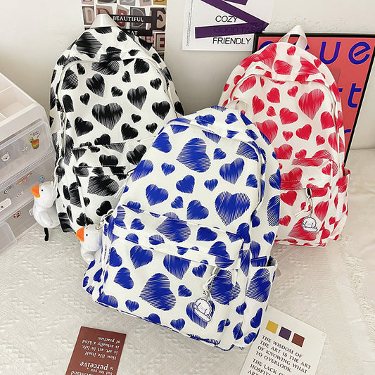 Korean Style Sweet Love Backpack Women's Large Capacity Lightweight