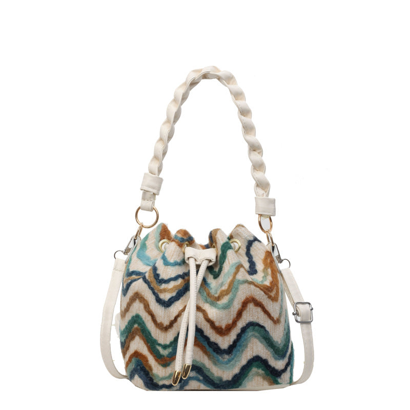 Corrugated High-grade Shoulder Bag Fashion All-matching