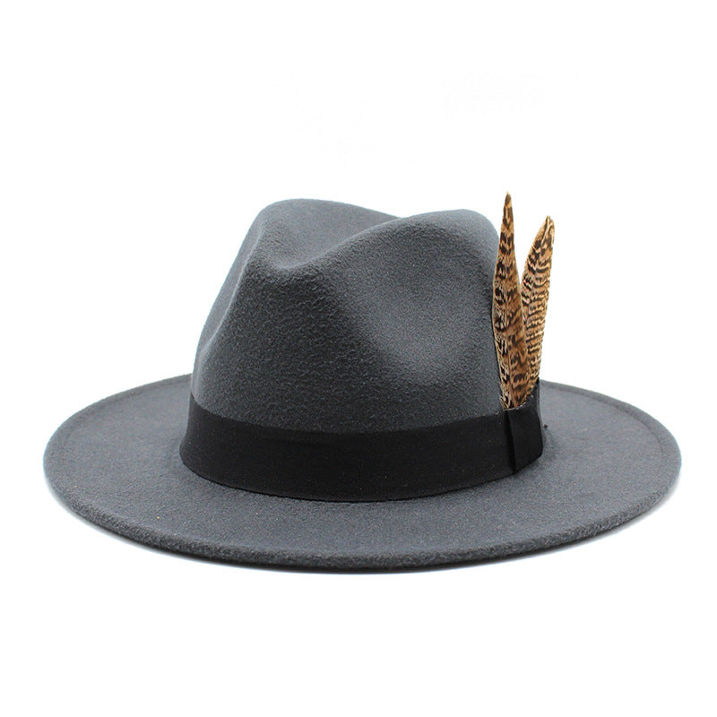 British Style Versatile Flat Border Jazz Hat Woolen