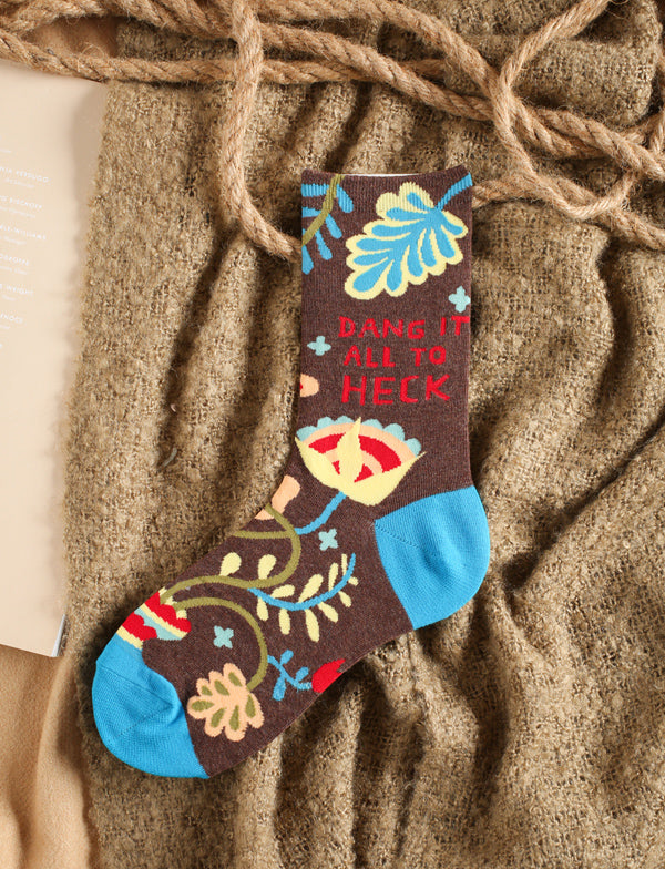 Female vine flower cotton long socks