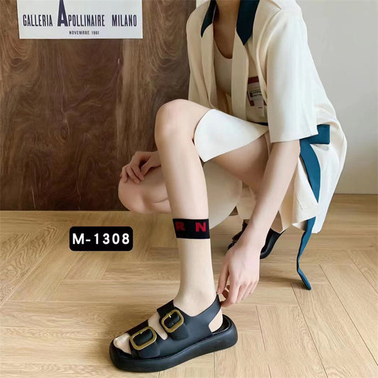 Contrast Color Patchwork Minority Medium Hose Female
