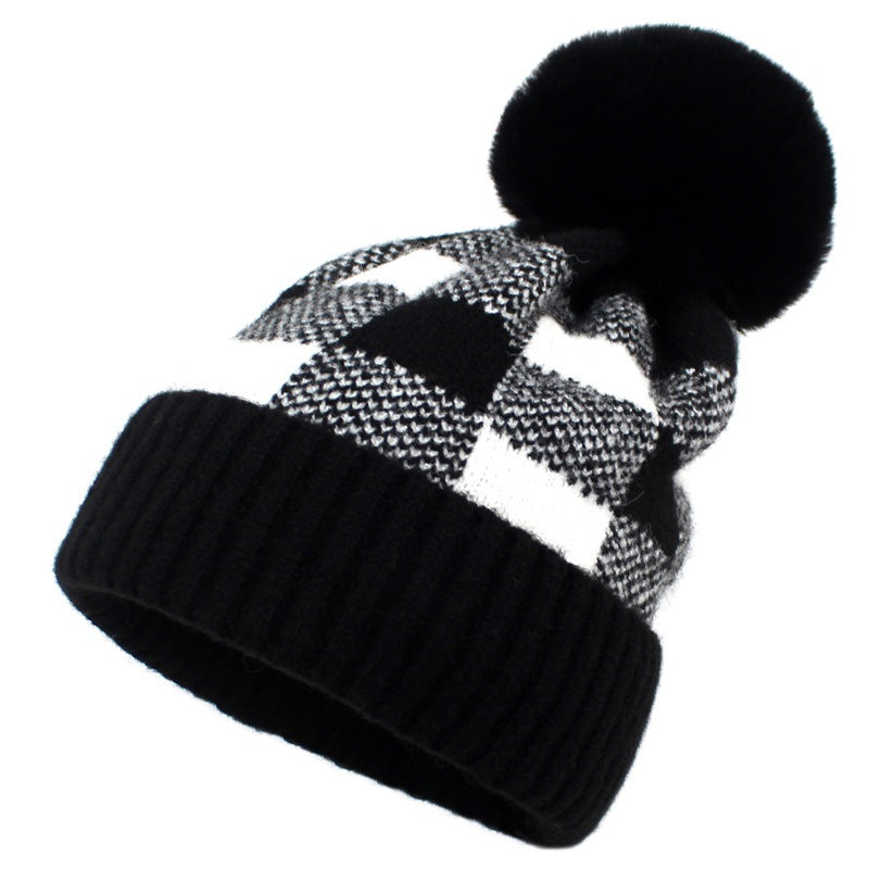 Women's Warm Hat Retro Plaid Wool