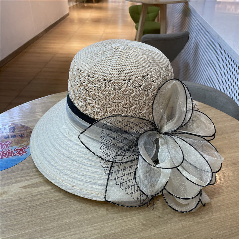 Flower Organza Fisherman Hat Female Summer