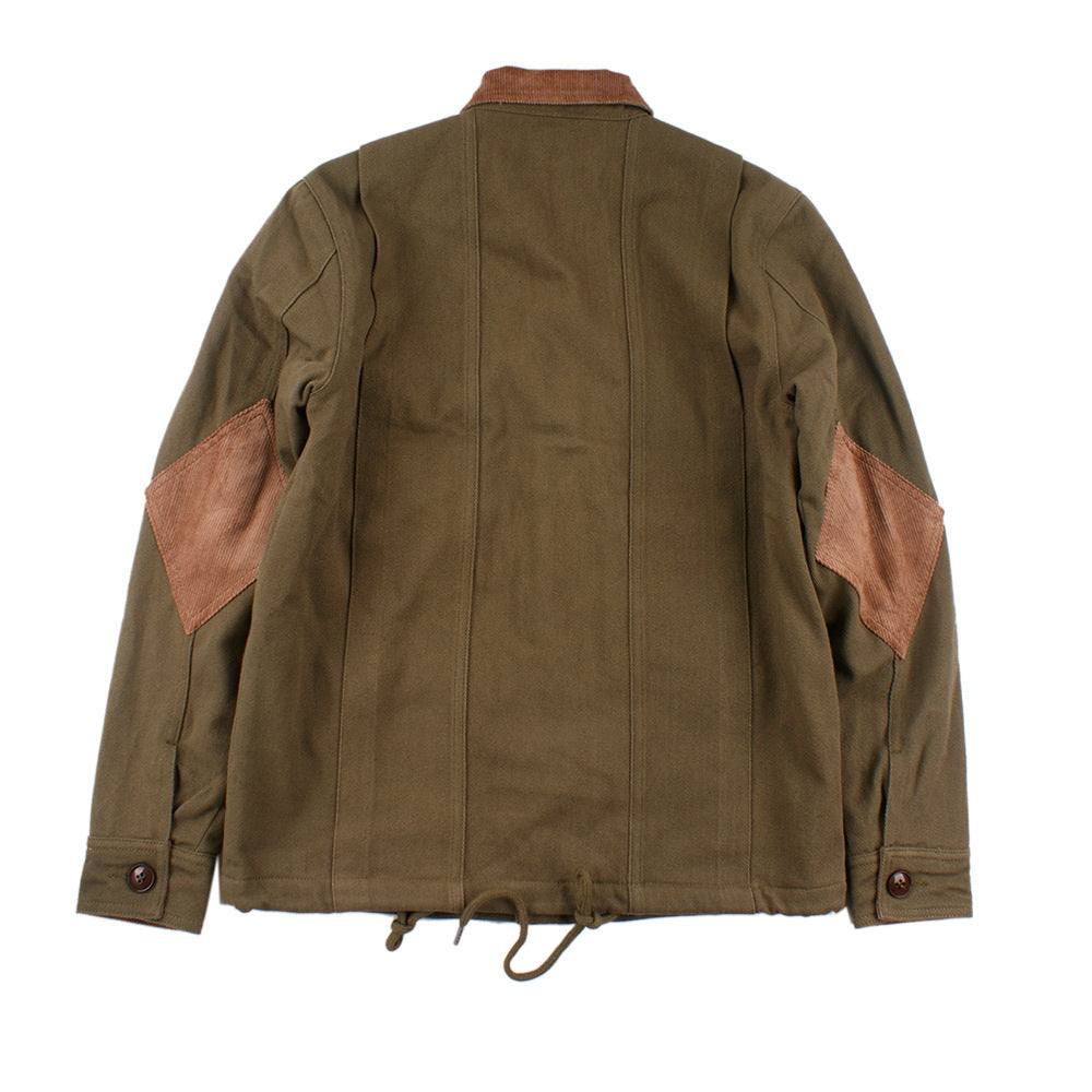 Men's Velvet Stand Collar-pocket Thick Jacket