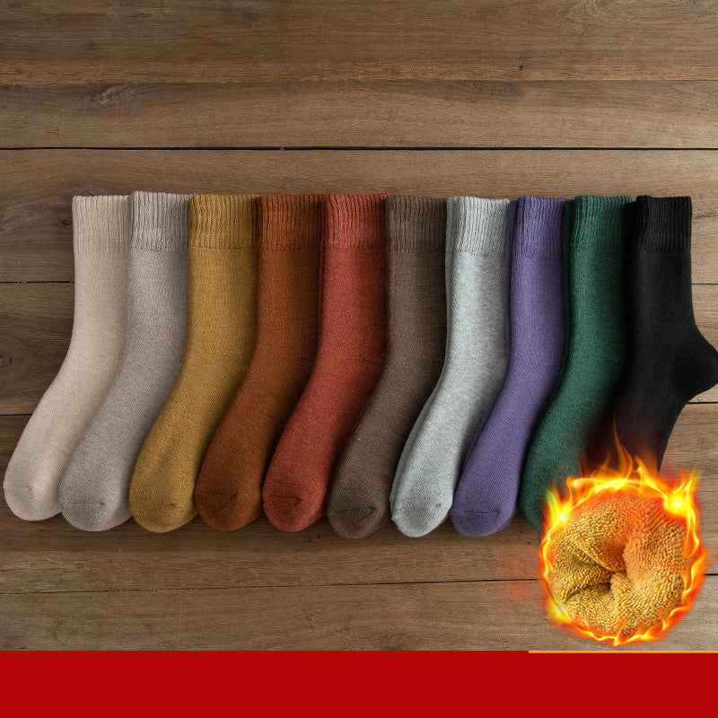 Plus Velvet Thick Warm Towel Long Tube Cotton Socks