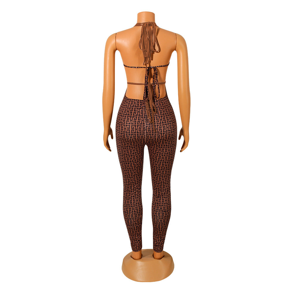 Lace-up Women's Sleeveless Close-fitting Union Suit