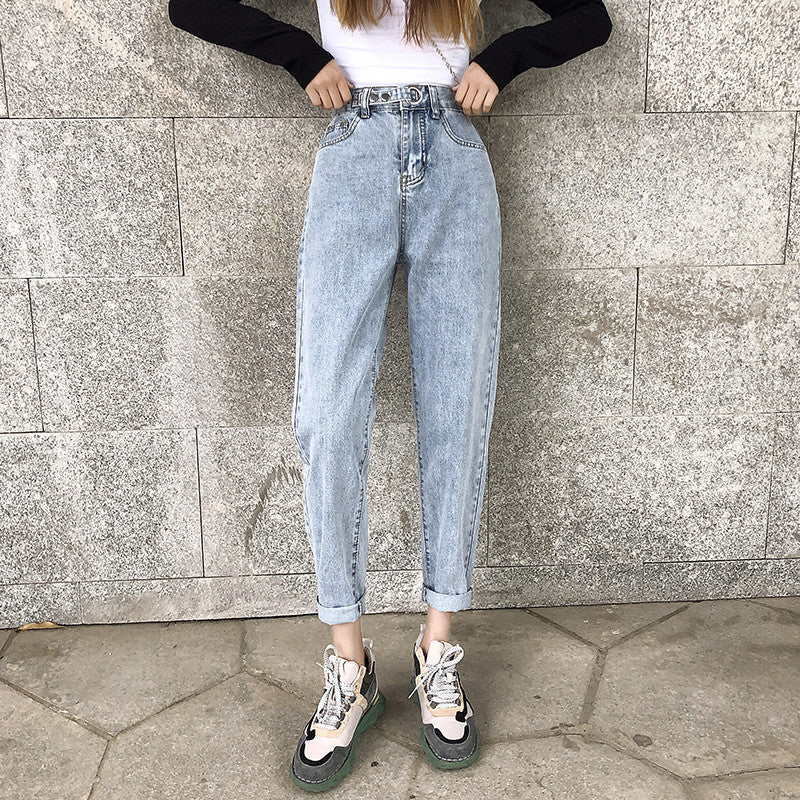 Elastic high waist loose harem pants