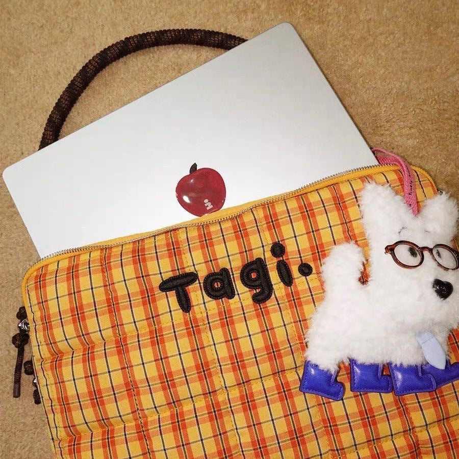 Plaid Tote One Shoulder Laptop